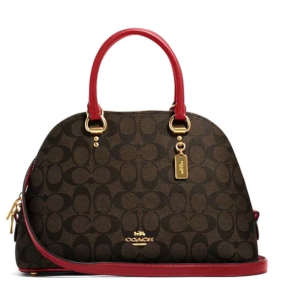 CRTFD Authentic Coach Katy Satchel 1941 Monogram with Red Detail NWOT - Picture 1 of 9